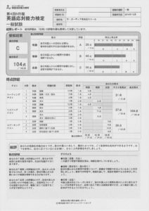 英語応対能力検定結果１
